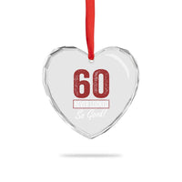 60 Never Looked So Good Funny 60th Birthday Heart Crystal Glass Ornament