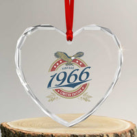 60th Birthday Beer Lover Vintage 1966 Limited Edition Heart Crystal Glass Ornament Bald Eagle