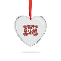 60th Birthday Beer Lover Vintage 1966 Limited Edition Heart Crystal Glass Ornament Red Metal Beer Soft Sign Graphic