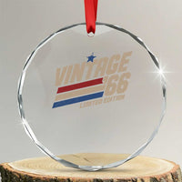 60th Birthday Crystal Glass Ornament Vintage 1966 60 Years Old Birthday USA Stripes