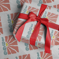 60th Birthday Wrapping Paper Roll Vintage 1966 Boho Flowers 60 Years Old Birthday