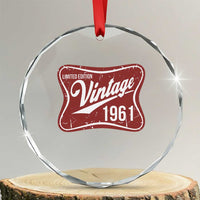 65th Birthday Beer Lover Vintage 1961 Limited Edition Crystal Glass Ornament Red Metal Beer Soft Sign Graphic