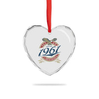 65th Birthday Beer Lover Vintage 1961 Limited Edition Heart Crystal Glass Ornament Bald Eagle