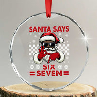67 African American Santa Christmas Crystal Glass Ornament Funny Santa Says Six Seven Meme Gen Alpha Slang TS11