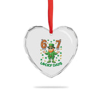 67 Basketball St Patricks Day Heart Crystal Glass Ornament Funny Six Seven Leprechaun Meme