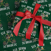 67 Bruh St Patricks Day Wrapping Paper Roll Funny Six Seven Leprechaun Bruh Meme