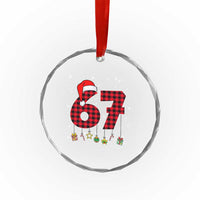 67 Christmas Crystal Glass Ornament Funny Six Seven 6 7 Meme Gen Alpha Slang - Wonder Print Shop
