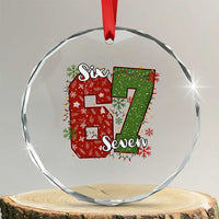 67 Christmas Crystal Glass Ornament Funny Six Seven Meme Gen Alpha Slang Snowflake TS11