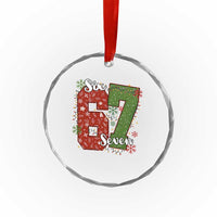 67 Christmas Crystal Glass Ornament Funny Six Seven Meme Gen Alpha Slang Snowflake TS11