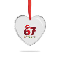 67 Christmas Heart Crystal Glass Ornament Funny Six Seven 6 7 Meme Gen Alpha Slang - Wonder Print Shop