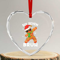 67 Christmas Six Seven Bruh Gingerbread Heart Crystal Glass Ornament Funny Six Seven Meme Boys - Wonder Print Shop