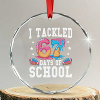 67 Days Of School Crystal Glass Ornament Six Seven Sports American Football Ice Cream Drip - Wonder Print Shop