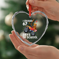 67 Days of School Monster Truck Heart Crystal Glass Ornament 67th Day Boys Tung Tung Tung Sahur - Wonder Print Shop