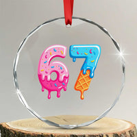 67 Ice Cream Drip Meme Crystal Glass Ornament Funny Six Seven Gen Alpha Slang - Wonder Print Shop