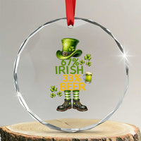 67 Irish 33 Beer Crystal Glass Ornament Funny Six Seven Leprechaun Drinking Beer Lover