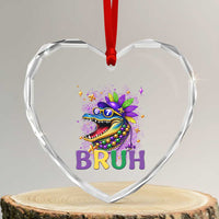 67 Mardi Gras Heart Crystal Glass Ornament Funny Alligator Six Seven Bruh Meme