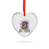 67 Mardi Gras Heart Crystal Glass Ornament Funny Alligator Six Seven Bruh Meme