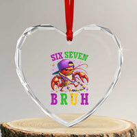 67 Mardi Gras Heart Crystal Glass Ornament Funny Crawfish Six Seven Bruh Meme