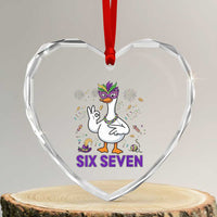 67 Mardi Gras Heart Crystal Glass Ornament Funny Goose Meme Carnival Trendy
