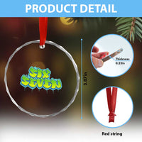 67 Meme Crystal Glass Ornament Six Seven Funny Gen Alpha Slang Saying - Wonder Print Shop