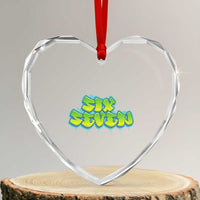 67 Meme Heart Crystal Glass Ornament Six Seven Funny Gen Alpha Slang Saying - Wonder Print Shop