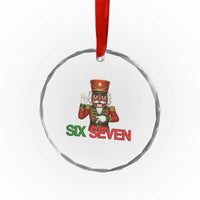 67 Six Seven Black Nutcracker Christmas Meme Crystal Glass Ornament - Wonder Print Shop