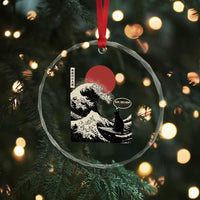 67 Six Seven Bruh Meme Crystal Glass Ornament Funny Japanese Black Cat Surfing The Great Wave Kanagawa - Wonder Print Shop