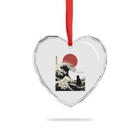67 Six Seven Bruh Meme Heart Crystal Glass Ornament Funny Japanese Black Cat Surfing The Great Wave Kanagawa - Wonder Print Shop