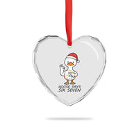 67 Six Seven Chirtsmas Meme Heart Crystal Glass Ornament Funny Silly Goose - Wonder Print Shop