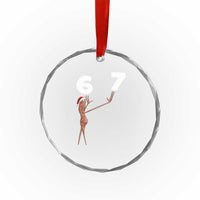 67 Six Seven Christmas Crystal Glass Ornament Marcus The Worm Meme TS14