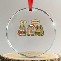 67 Six Seven Christmas Meme Crystal Glass Ornament Funny Frog Christmas Xmas - Wonder Print Shop