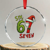 67 Six Seven Christmas Meme Crystal Glass Ornament Funny Santa Xmas TS14