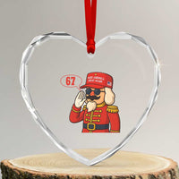 67 Six Seven Christmas Meme Heart Crystal Glass Ornament Funny Nutcracker Make Xmas Great Again - Wonder Print Shop