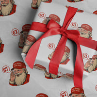 67 Six Seven Christmas Wrapping Paper Roll Santa MAGA Hat Xmas - Wonder Print Shop