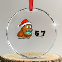 67 Six Seven Crystal Glass Ornament Funny Bigfoot Christmas - Wonder Print Shop