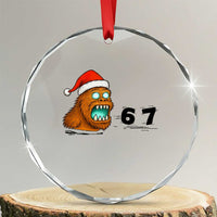 67 Six Seven Crystal Glass Ornament Funny Bigfoot Christmas TS14