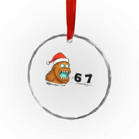 67 Six Seven Crystal Glass Ornament Funny Bigfoot Christmas - Wonder Print Shop