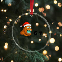 67 Six Seven Crystal Glass Ornament Funny Bigfoot Christmas - Wonder Print Shop