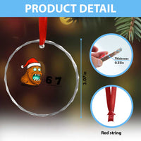 67 Six Seven Crystal Glass Ornament Funny Bigfoot Christmas TS14