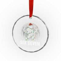 67 Six Seven Crystal Glass Ornament Funny Bigfoot Christmas Sasquatch Moon TS14
