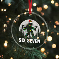 67 Six Seven Crystal Glass Ornament Funny Bigfoot Christmas Sasquatch Moon - Wonder Print Shop