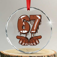 67 Six Seven Crystal Glass Ornament Funny Football Meme - Wonder Print Shop