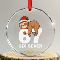 67 Six Seven Crystal Glass Ornament Funny Sloth Christmas TS14