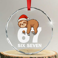67 Six Seven Crystal Glass Ornament Funny Sloth Christmas - Wonder Print Shop