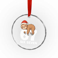 67 Six Seven Crystal Glass Ornament Funny Sloth Christmas TS14