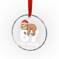 67 Six Seven Crystal Glass Ornament Funny Sloth Christmas - Wonder Print Shop