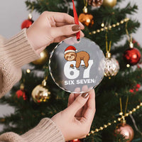 67 Six Seven Crystal Glass Ornament Funny Sloth Christmas - Wonder Print Shop