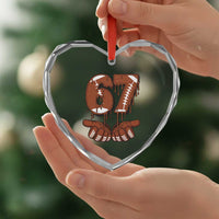 67 Six Seven Heart Crystal Glass Ornament Funny Football Meme - Wonder Print Shop