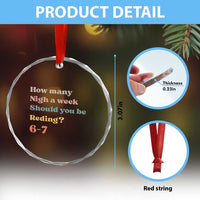 67 Six Seven Meme Crystal Glass Ornament How Many Nights Reading 67 TS14
