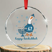 67 Six Seven Silly Goose Hanukkah Meme Crystal Glass Ornament Happy Honkukkah - Wonder Print Shop